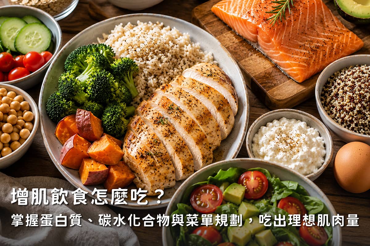 增肌飲食怎麼吃？掌握蛋白質、碳水化合物與菜單規劃，吃出理想肌肉量